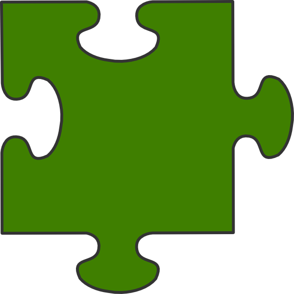 Colorful Single Colorful Puzzle Pieces Clipart (600x599), Png Download