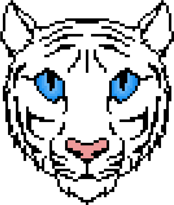 White Tiger Head Cartoon- - White Tiger Clipart (738x870), Png Download