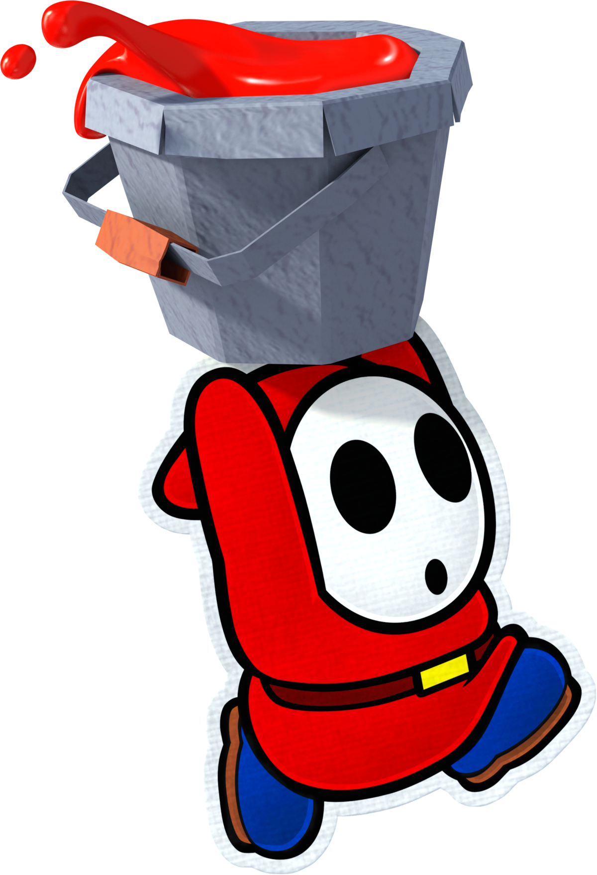 Paper Mario Color Splash Shy Guy Clipart (1200x1758), Png Download