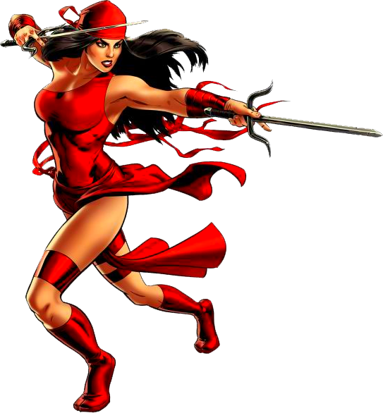 Elektra By Alexelz - Da Elektra Marvel Comics Clipart (543x586), Png Download