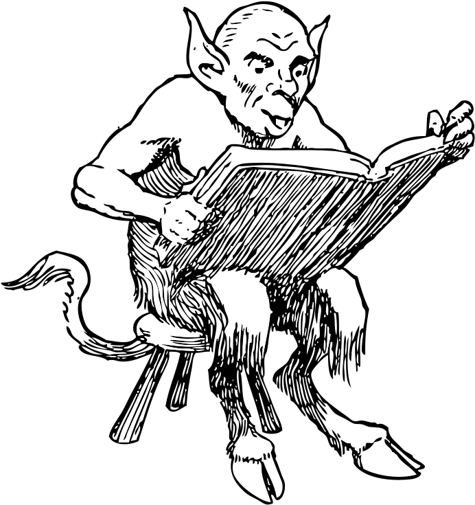 Demon Reading A Book Clipart (780x800), Png Download