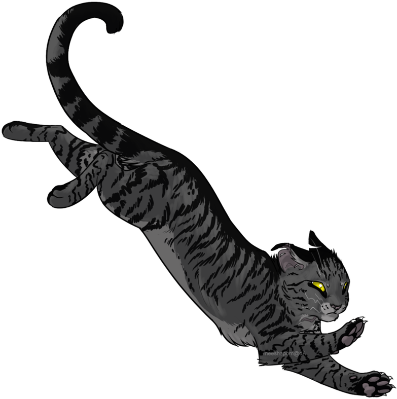 Black And White Striped Cat Anime , Png Download - Warrior Cats Dark Stripe Clipart (783x787), Png Download