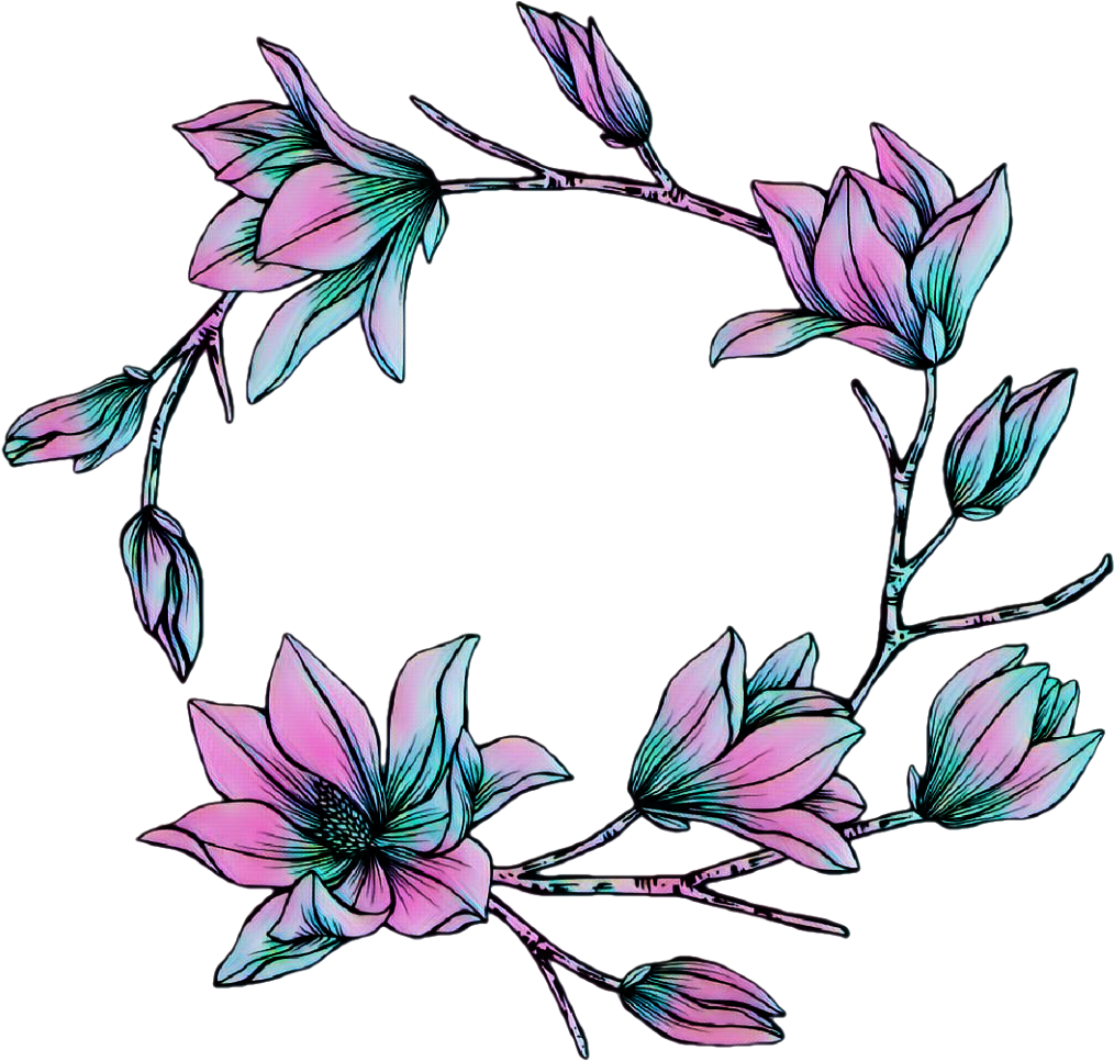 #flowers #florals #magnolia #magnolias #magnoliaflower - Easy Sketch Flower Canvas Clipart (1028x1012), Png Download