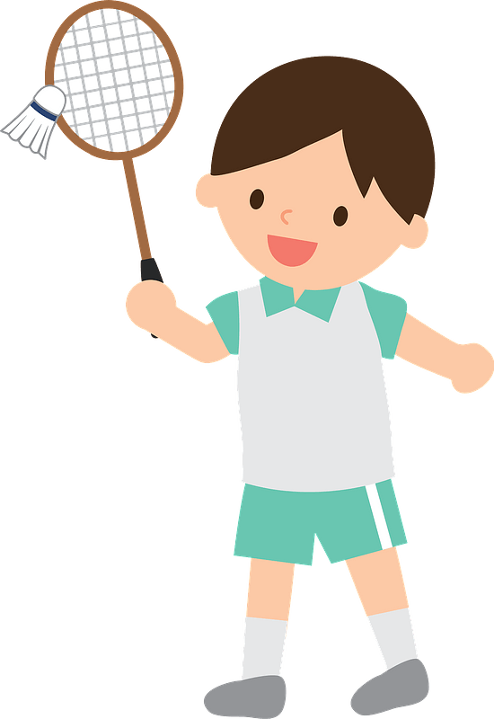 Badminton Player Sports Clipart - Girl Playing Badminton Cartoon - Png Download (550x800), Png Download