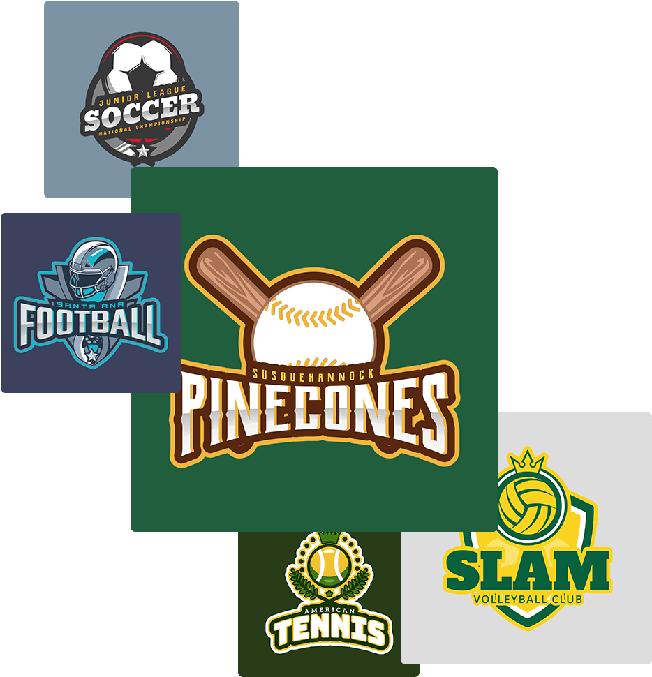 Sports Logo Templates For Different Sports Teams Clipart (1000x1000), Png Download