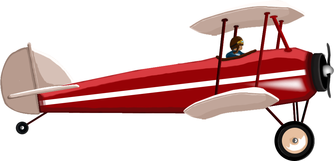Red Opengameart Org Biplanepng - Biplane Png Clipart (1200x654), Png Download