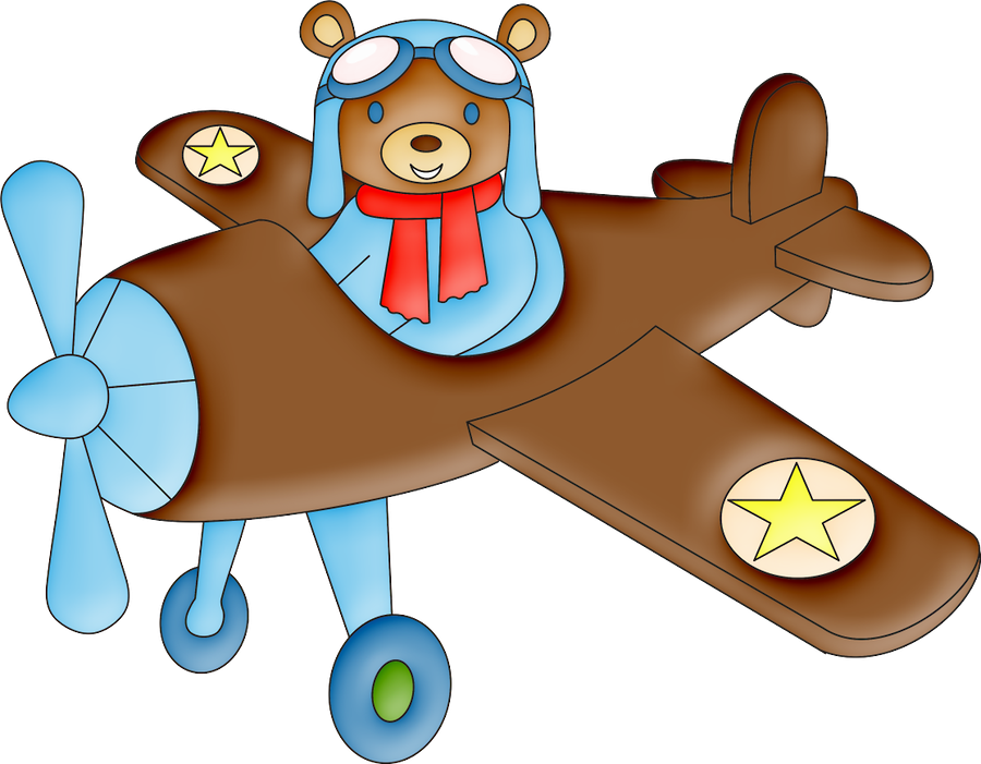 Ursinho No Aviao Desenho Clipart (900x701), Png Download