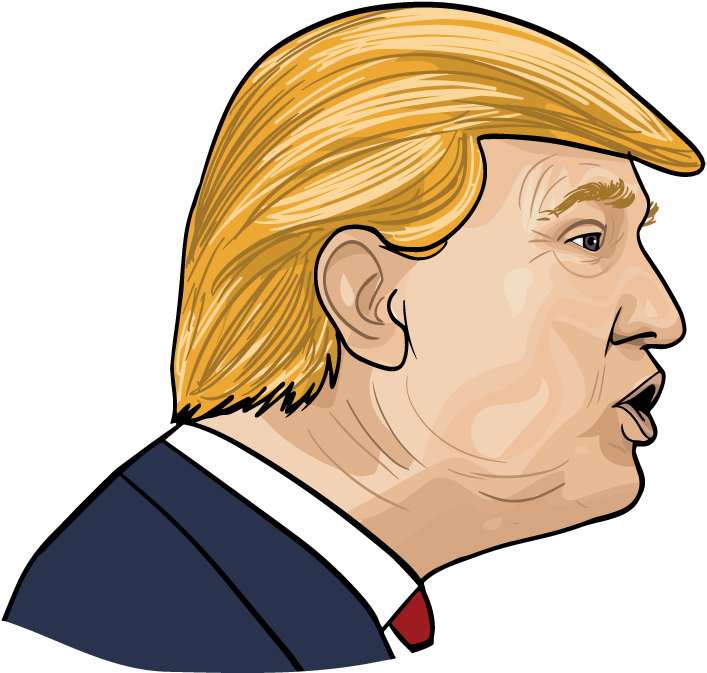 Donald Cartoon Trump Png File Hd Clipart - Donald Trump Cartoon Face Transparent Png (720x720), Png Download