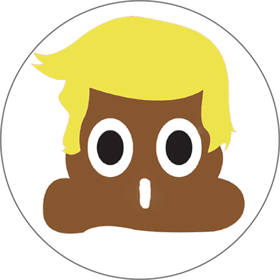 Trump Poop Emoji Button - Poop Emoji Trump Clipart (576x576), Png Download