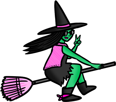#witch #witchcraft #multicolor #halloween #broom Clipart (400x400), Png Download