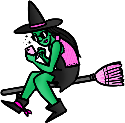 #witch #witchcraft #multicolor #halloween #broom Clipart (400x400), Png Download