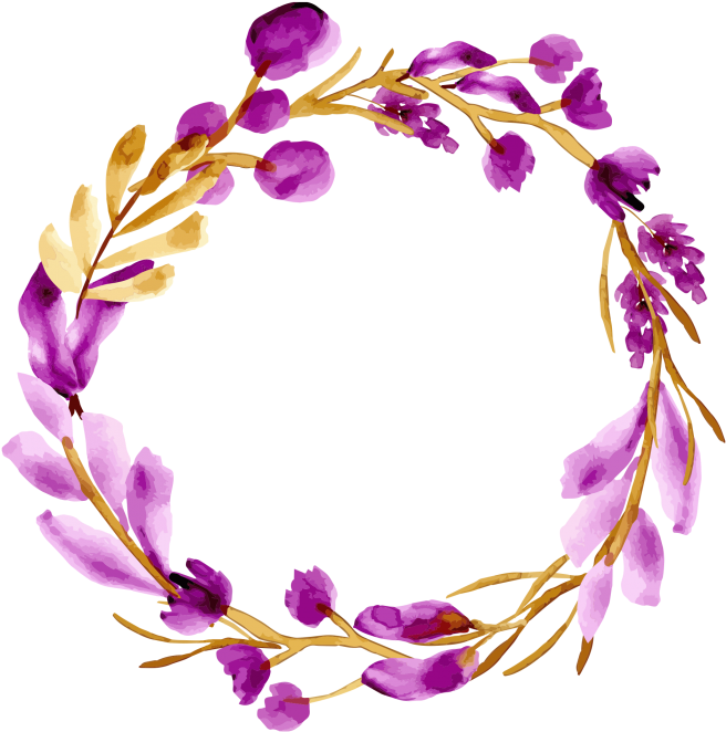 Watercolor Purple Flower Decoration Png - Beautiful Border Designs Png Clipart (715x715), Png Download