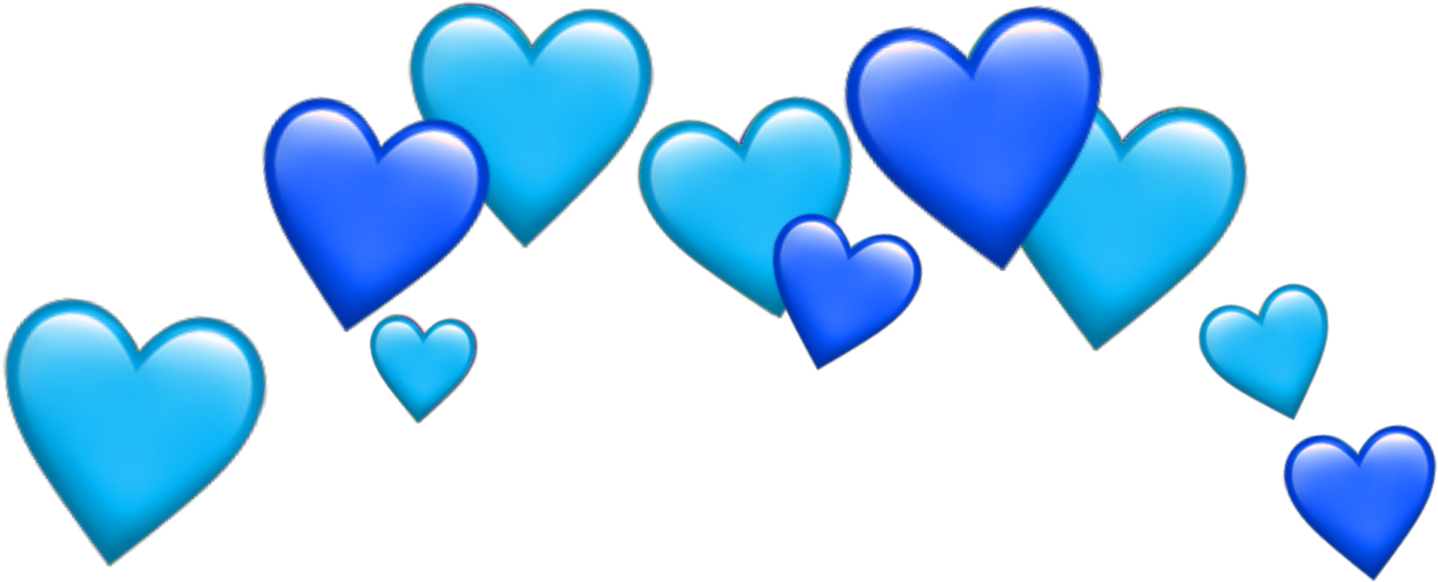 #blue #heart #hearts #tumblr #blueheart #emoji #sticker - Blue Heart Crown Png Clipart (2289x1748), Png Download
