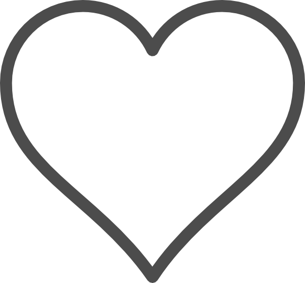 Double Heart Outline Clipart Clip Royalty Free Heart - Transparent Heart Gray Outline Png (600x557), Png Download