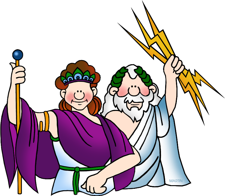 Queen Clipart Hera - Jupiter Roman God Cartoon - Png Download (748x653), Png Download