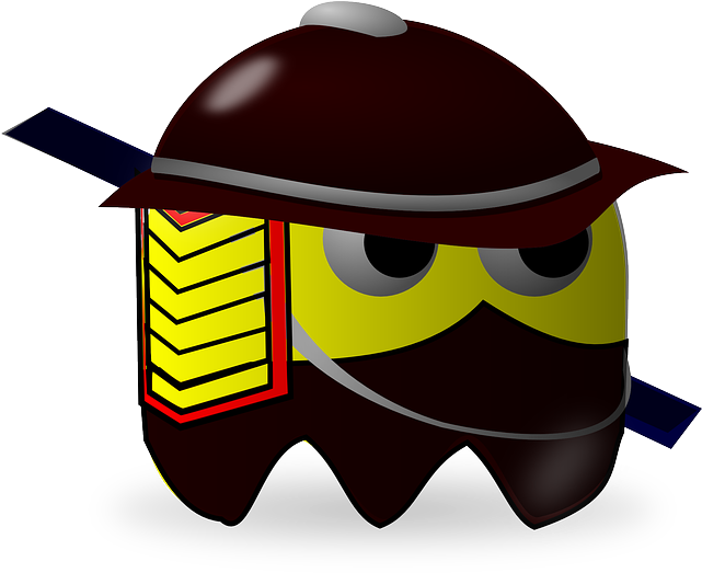 Samurai, Baddie, Pacman, Pac-man, Cartoon - Clip Art - Png Download (640x533), Png Download