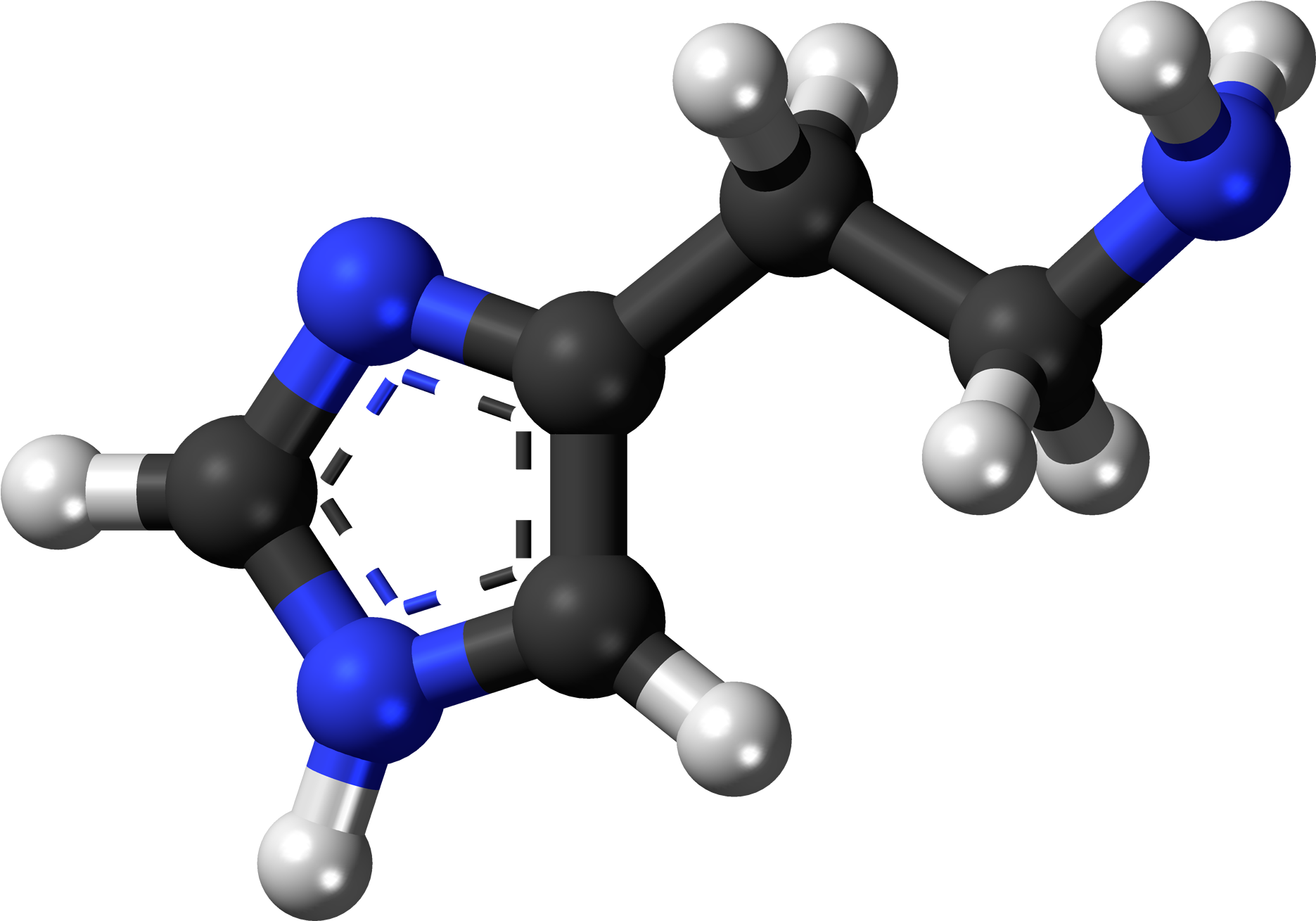Histamine 3d Ball - Hydrocarbon Molecule Png Clipart (2000x1438), Png Download