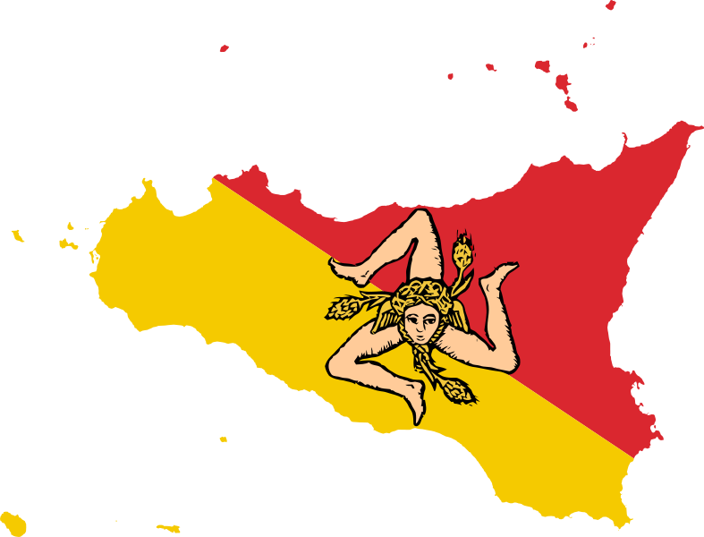 Sicily Flag Map Clipart (787x600), Png Download
