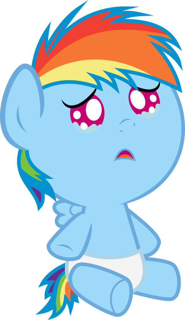 Transparent Crying Baby Clipart - Mlp Baby Rainbow Dash - Png Download (593x1024), Png Download