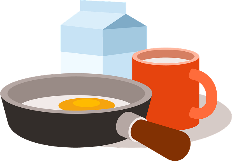 Egg And Milk Clipart - Dish - Png Download (800x555), Png Download