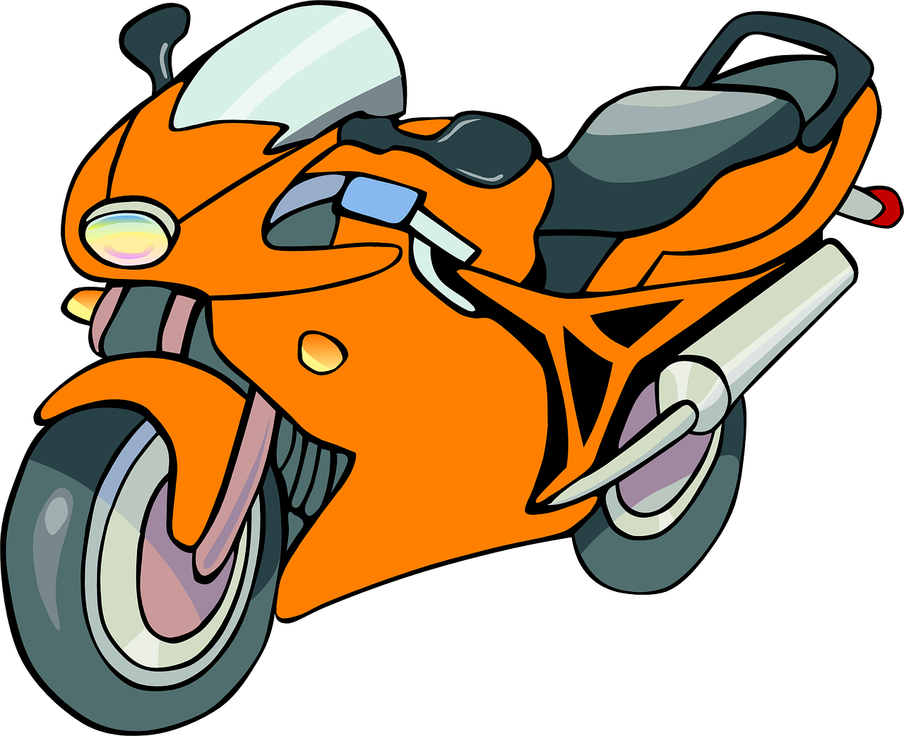 Motorcycle Bike Orange Free Photo - Motorcycle Clip Art - Png Download (1280x1042), Png Download