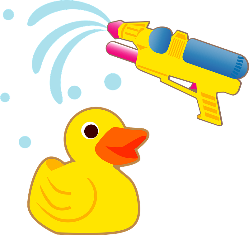 Rubber Duck Water Gun Clipart - Png Download (800x754), Png Download