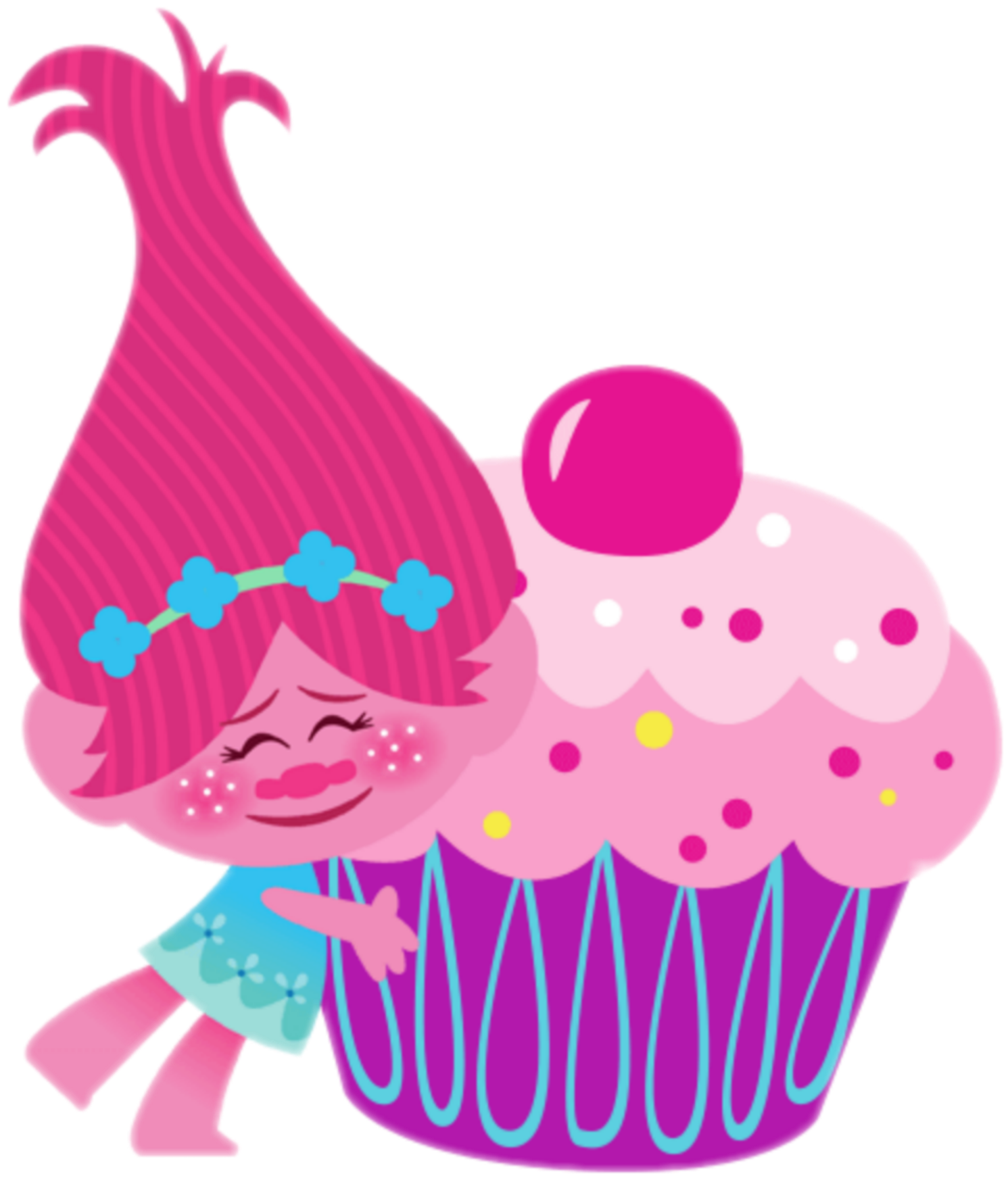 #cartoon #disney #disneypixar #poppy #trolls #capecake#dolcetto - Trolls Happy Birthday Clipart - Png Download (1491x1743), Png Download