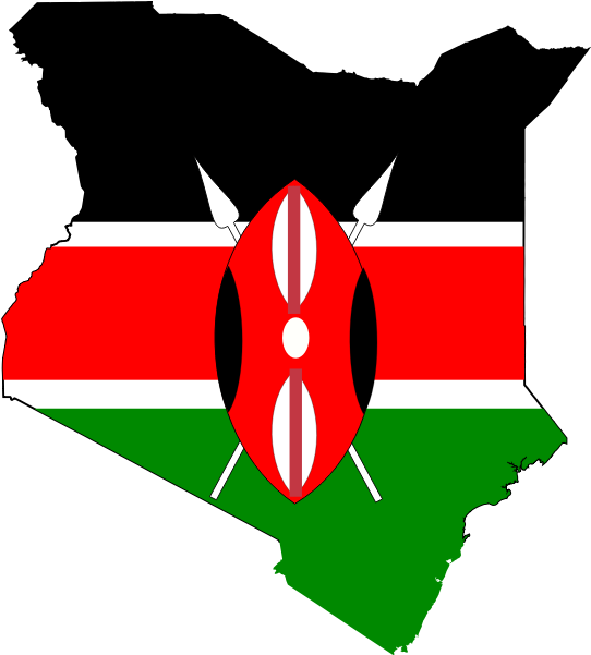Kenya Map Flag Vector Clip Art - Kenya Map With Flag - Png Download (600x600), Png Download