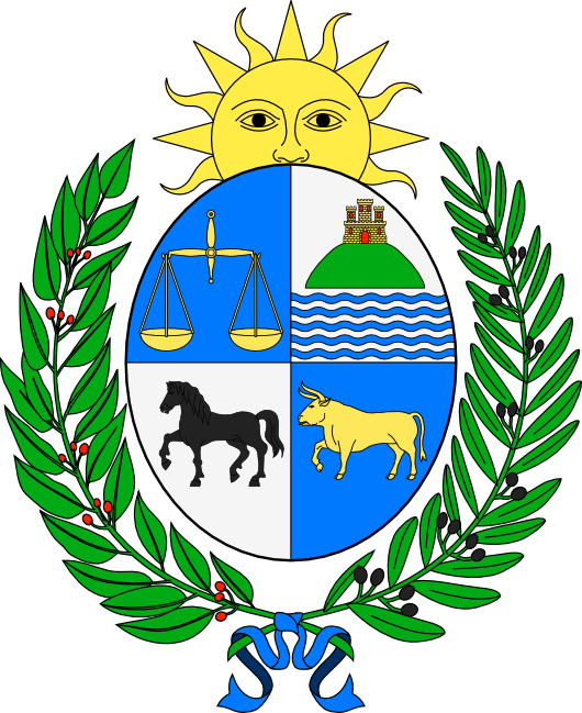 Bandera Y Escudo De Uruguay Clipart (530x649), Png Download