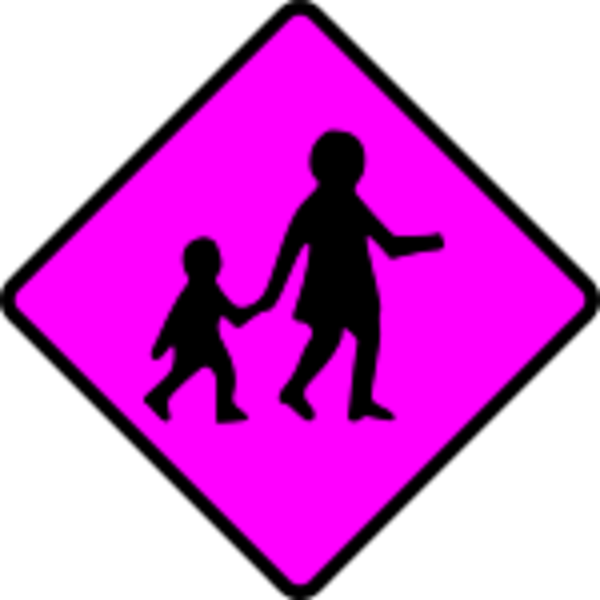 Caution Children Crossing, Hd Png Download - Children Road Crossing Sign Clipart (600x600), Png Download