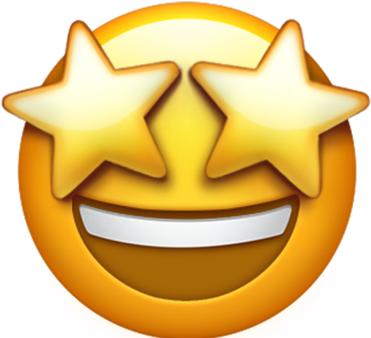 Star Eyes Emoji Transparent Clipart (640x480), Png Download