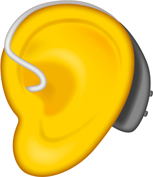 Ear With Hearing Aid Emoji Clipart (595x595), Png Download