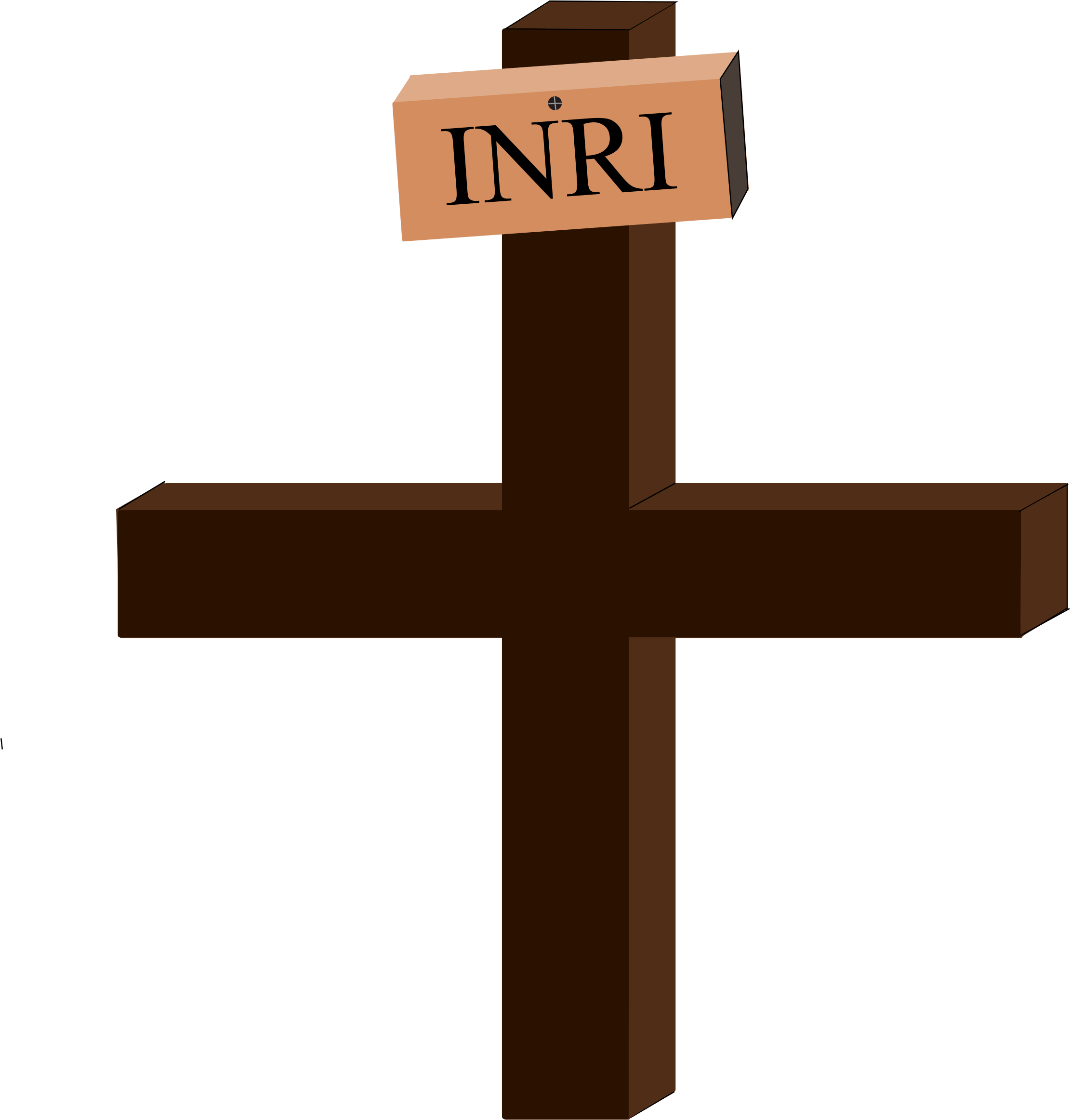 Crucifix Clipart Brown - Jesus Cross Inri Clipart - Png Download (2306x2400), Png Download