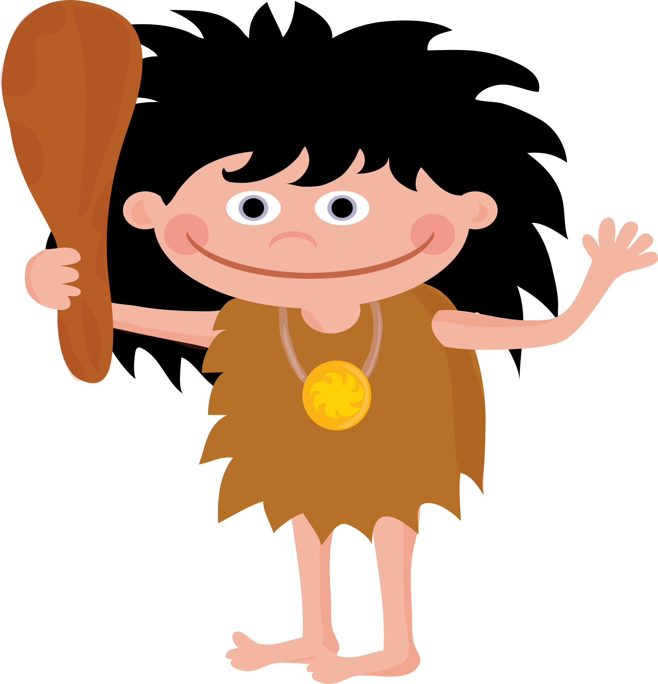 Caveman Clipart Neolithic Person - Personajes De La Prehistoria - Png Download (2236x2326), Png Download