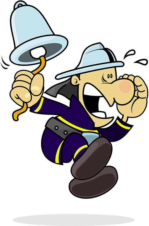 Ding Ding Bell - Fireman Clipart - Png Download (550x720), Png Download