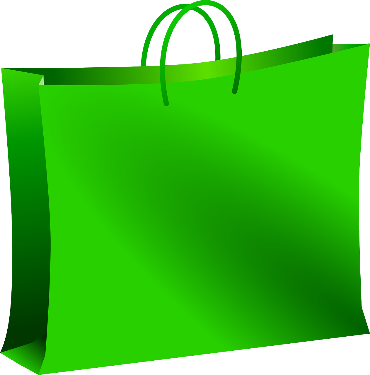 Green Shopping Bag Clipart - Png Download (1263x1280), Png Download