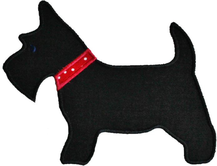 Scottish Terrier Appliqu Machine Embroidery Dog Breed - Simple Scottie Dog Silhouette Clipart (824x600), Png Download