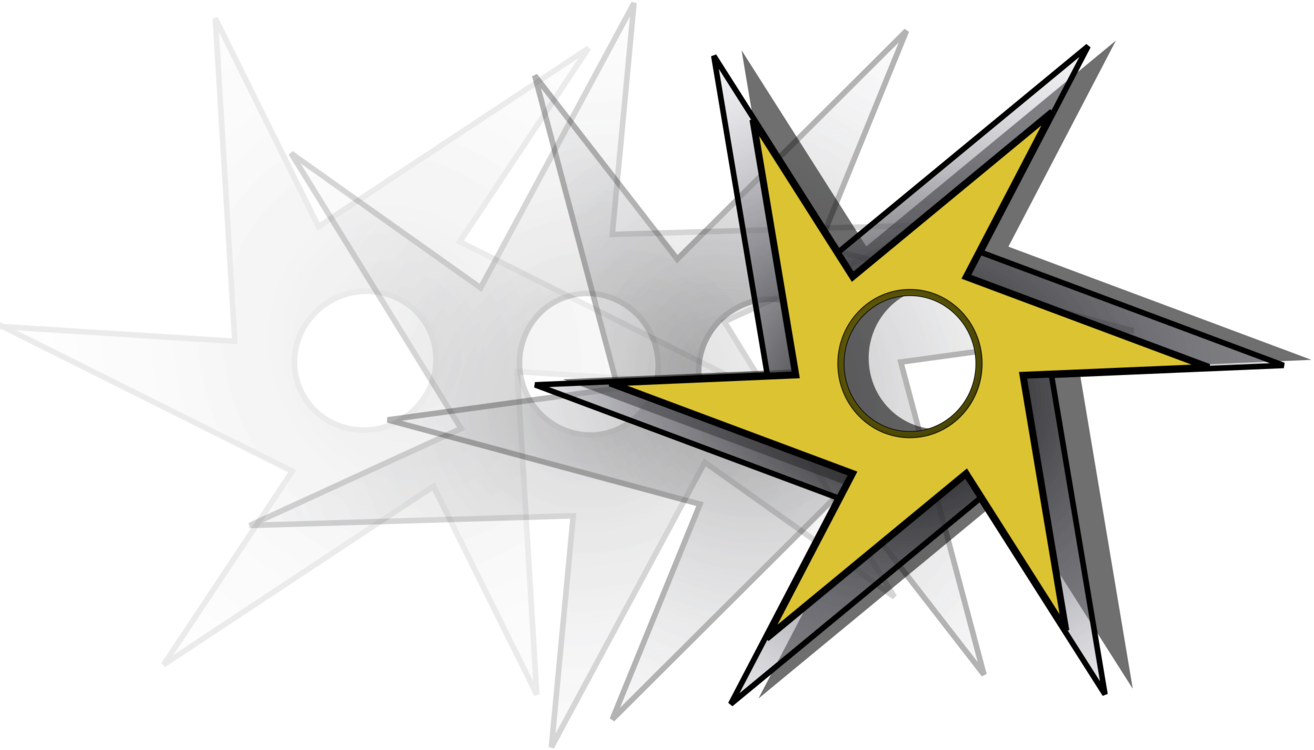 Star,symmetry,logo - Cartoon Ninja Star Throwing Clipart (1314x750), Png Download
