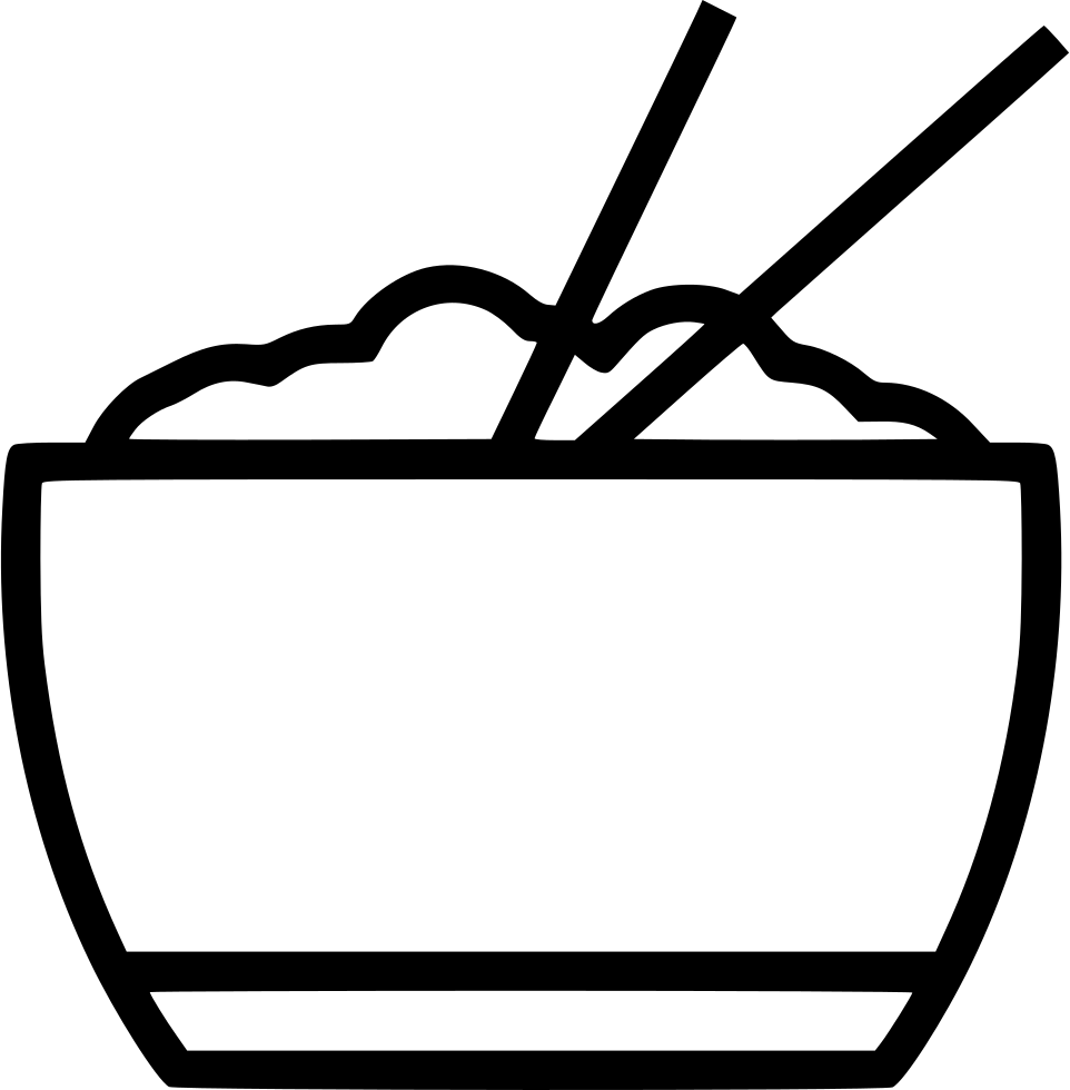 Food Bowl Black And White Clipart (962x980), Png Download
