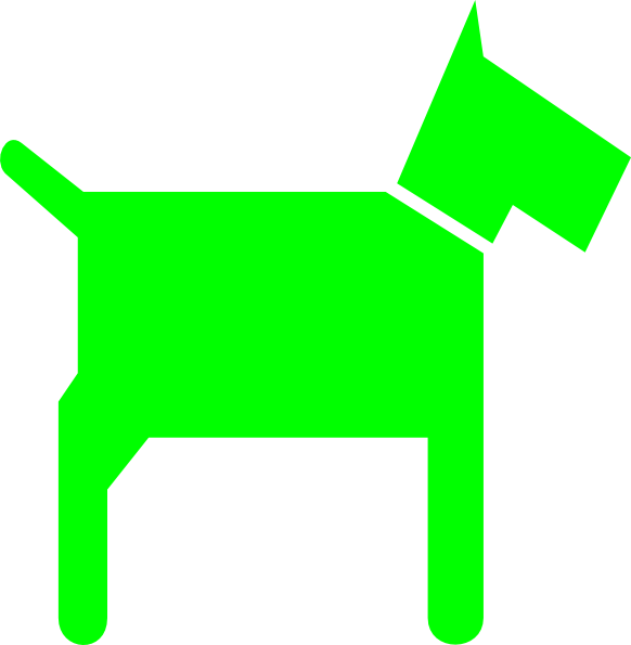 Green Dog Clip Art At Clker - Png Download (582x595), Png Download