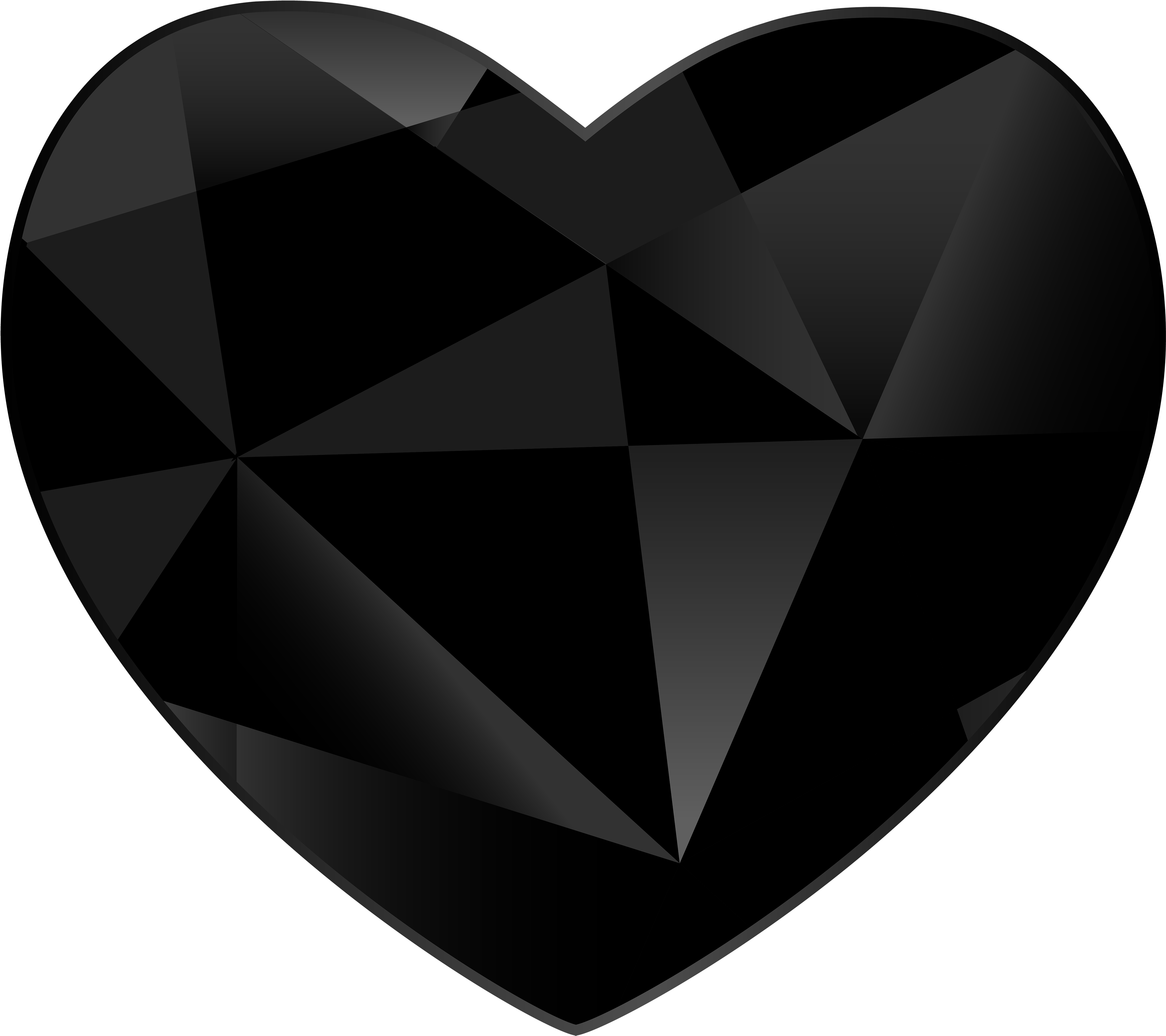 Black Gem Heart Png Clipart - Black Gem Transparent (3848x3420), Png Download