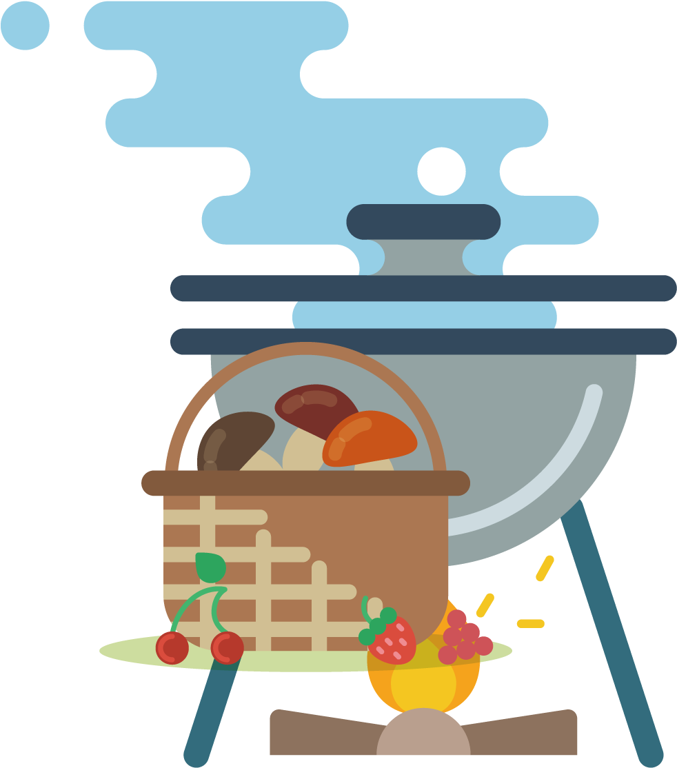 Kisspng Camping Barbecue Grill Clip Art Cook Mushrooms - Camping Cartoon Cook Transparent Png (982x1114), Png Download
