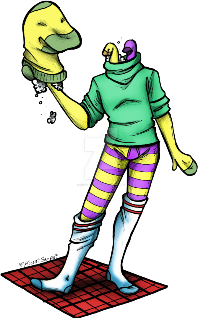 Sock Clip Silly - Cartoon - Png Download (718x1112), Png Download