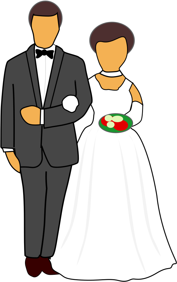 Bride And Groom Clipart - Png Download (707x1000), Png Download