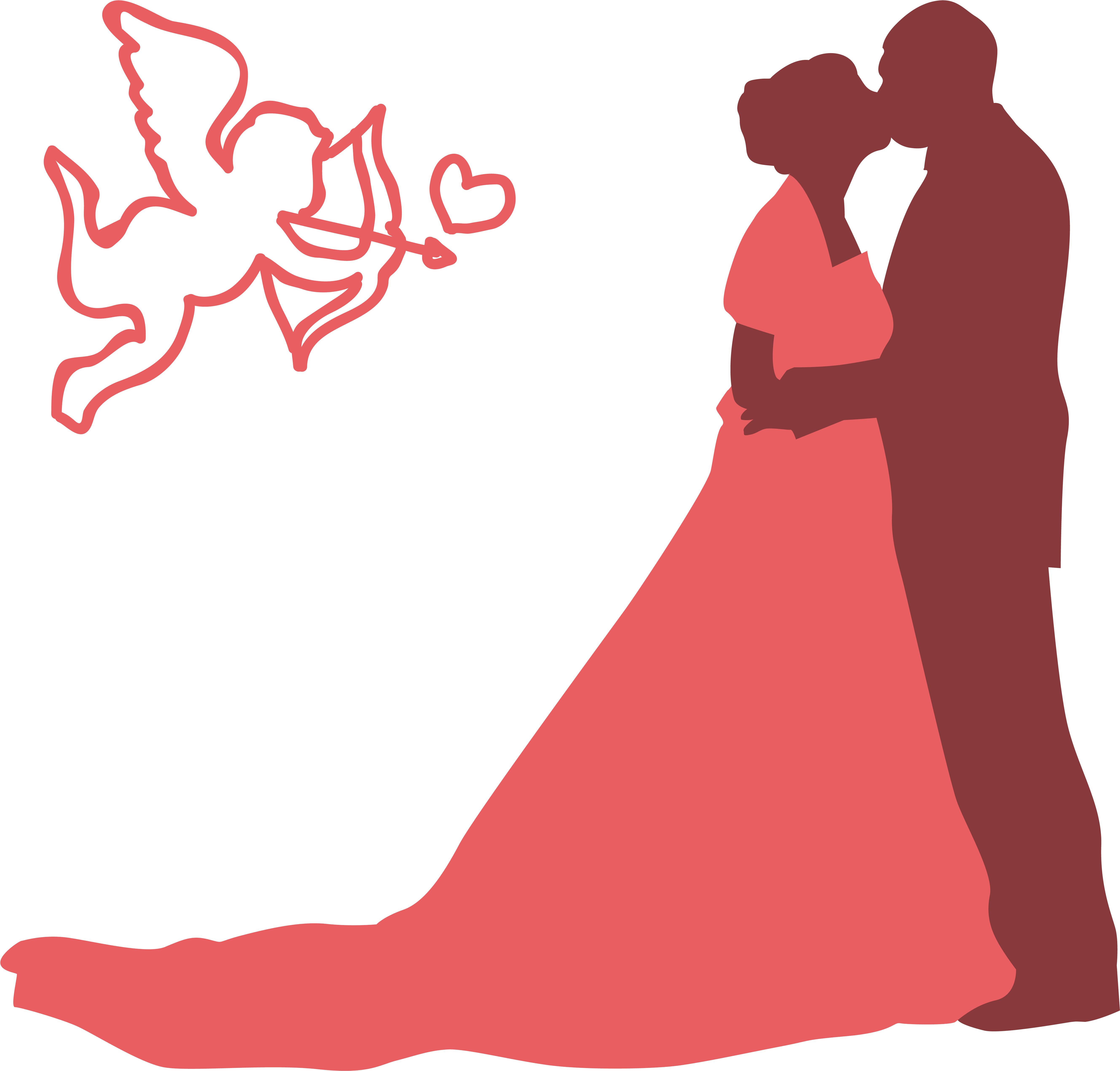 Silhouette Clip Art People - Romance - Png Download (5906x5906), Png Download