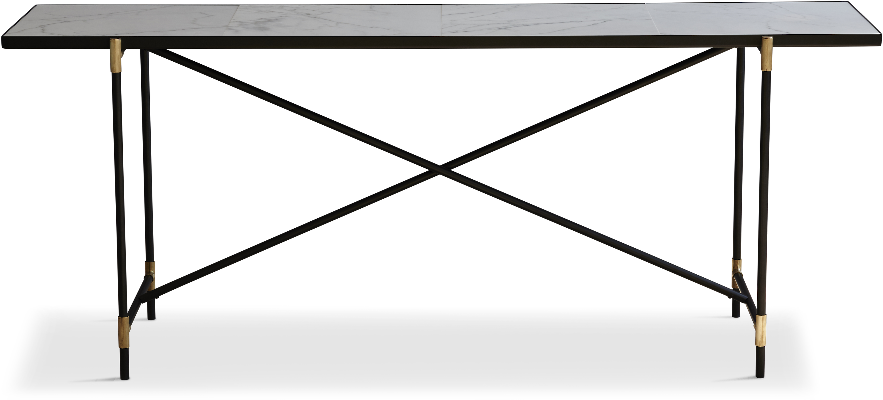 Console White Marble Packshot Png With Shadow - Handvärk Console By Emil Thorup Table Black Frame Clipart (3007x1363), Png Download