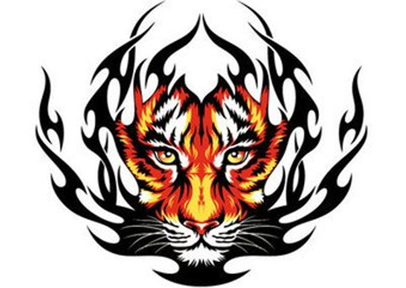 Tiger Tattoos Clipart Mango - Logo Tiger Vector Png Transparent Png (1340x1240), Png Download