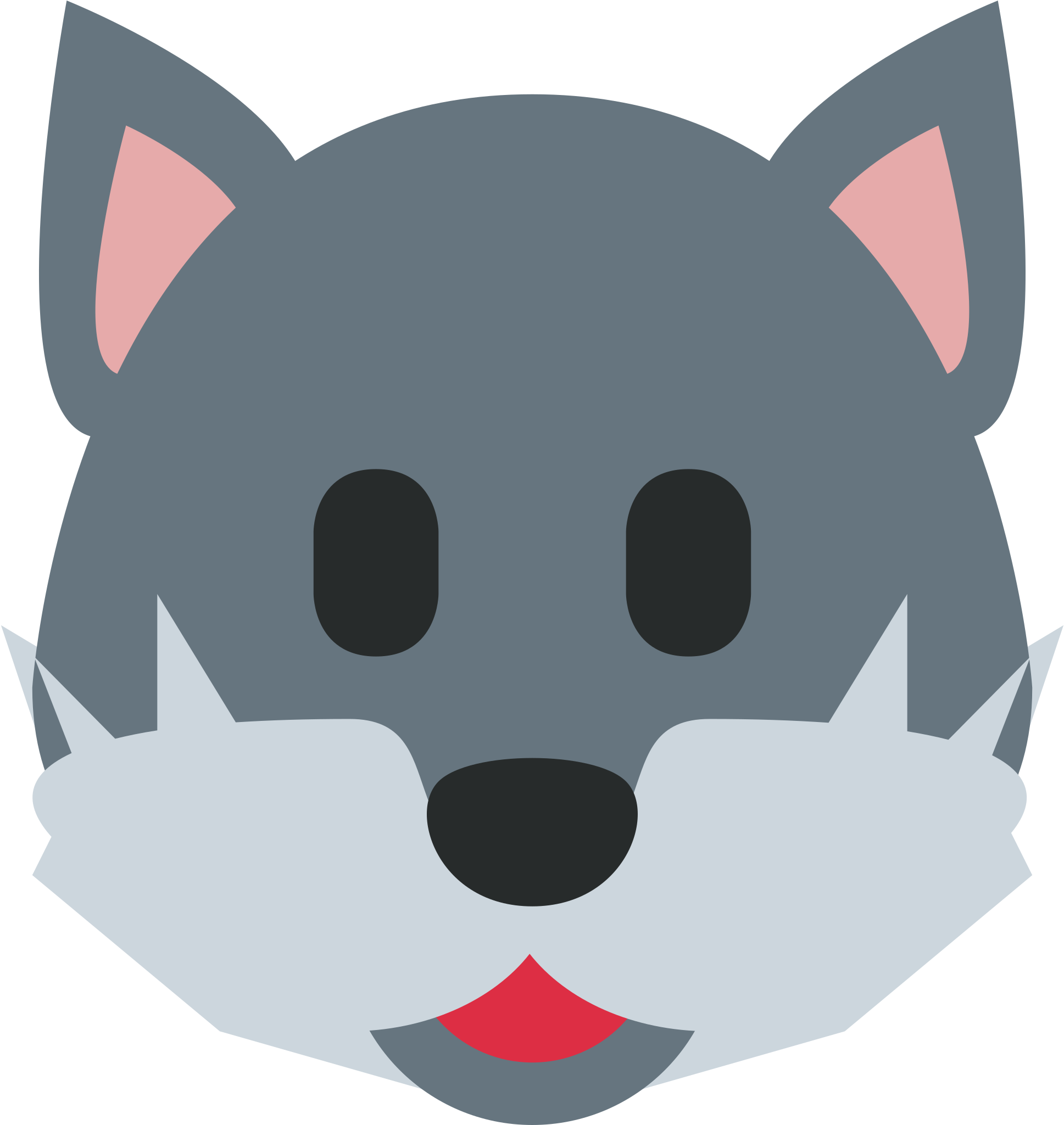 Wolf Face Sticker By Twitterverified Account Clipart (1937x2049), Png Download