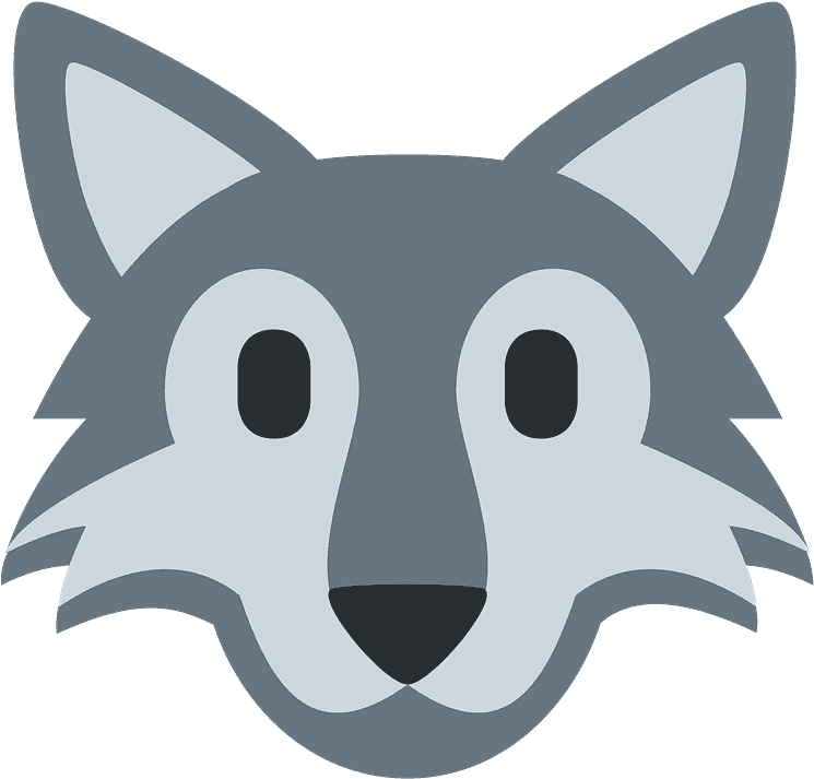 Wolf Emoji Clipart - Wolf Emoji Transparent Background - Png Download (800x800), Png Download