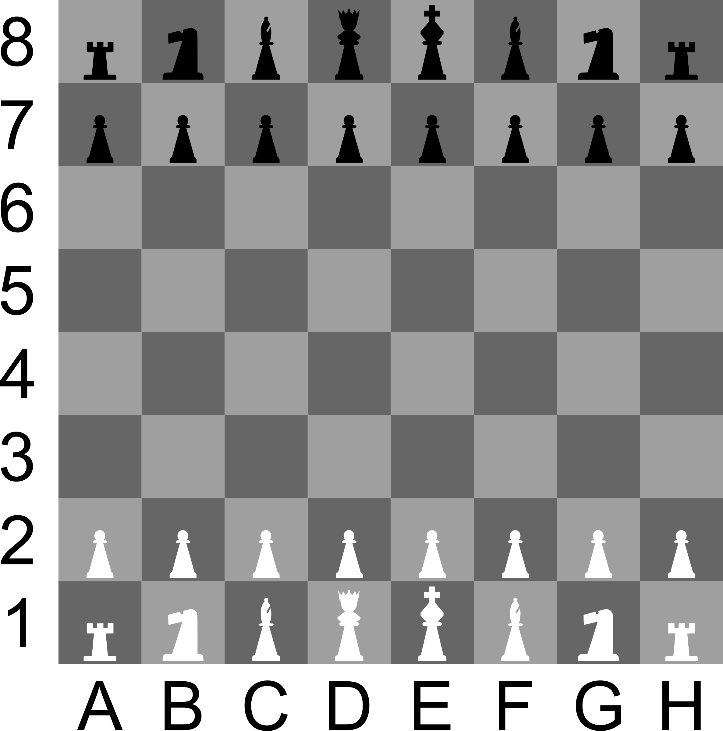 2d Chess Set - Chess Board Rows And Columns Clipart (2373x2400), Png Download